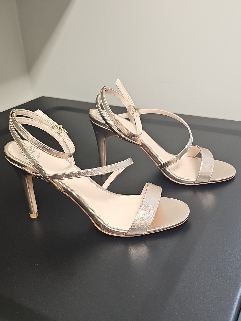 ASOS Metallic Rose Gold Strappy High Heel Sandals